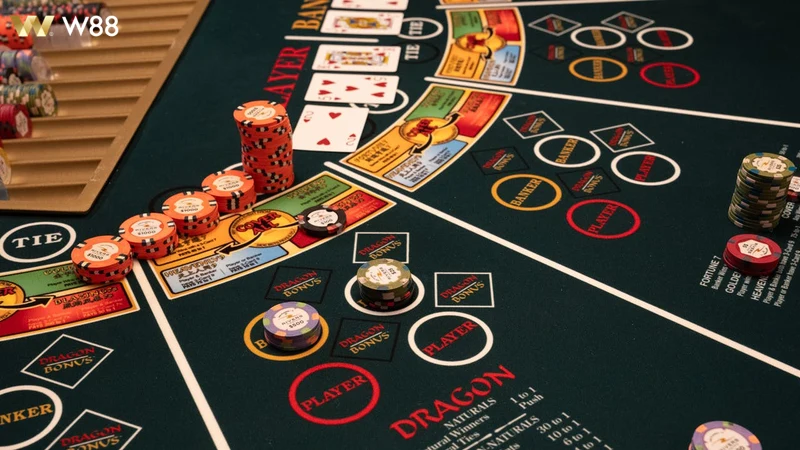 Giao diện sảnh Baccarat W88 với dealer chuyên nghiệp