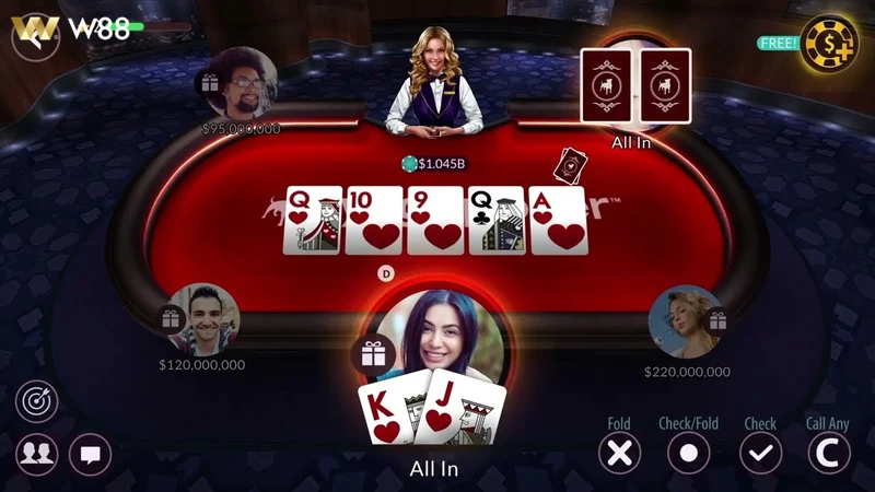 Người chơi tham gia thi đấu Phỏm trực tuyến tại W88